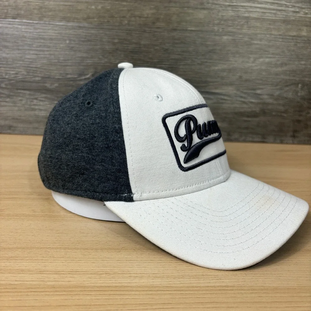 Puma Hat Cap Strap Back White Gray Golf Athletic Dry Cell Adjustable‎ Mens